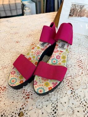 San Miguel Hot Pink Cocktail Combat Sandals